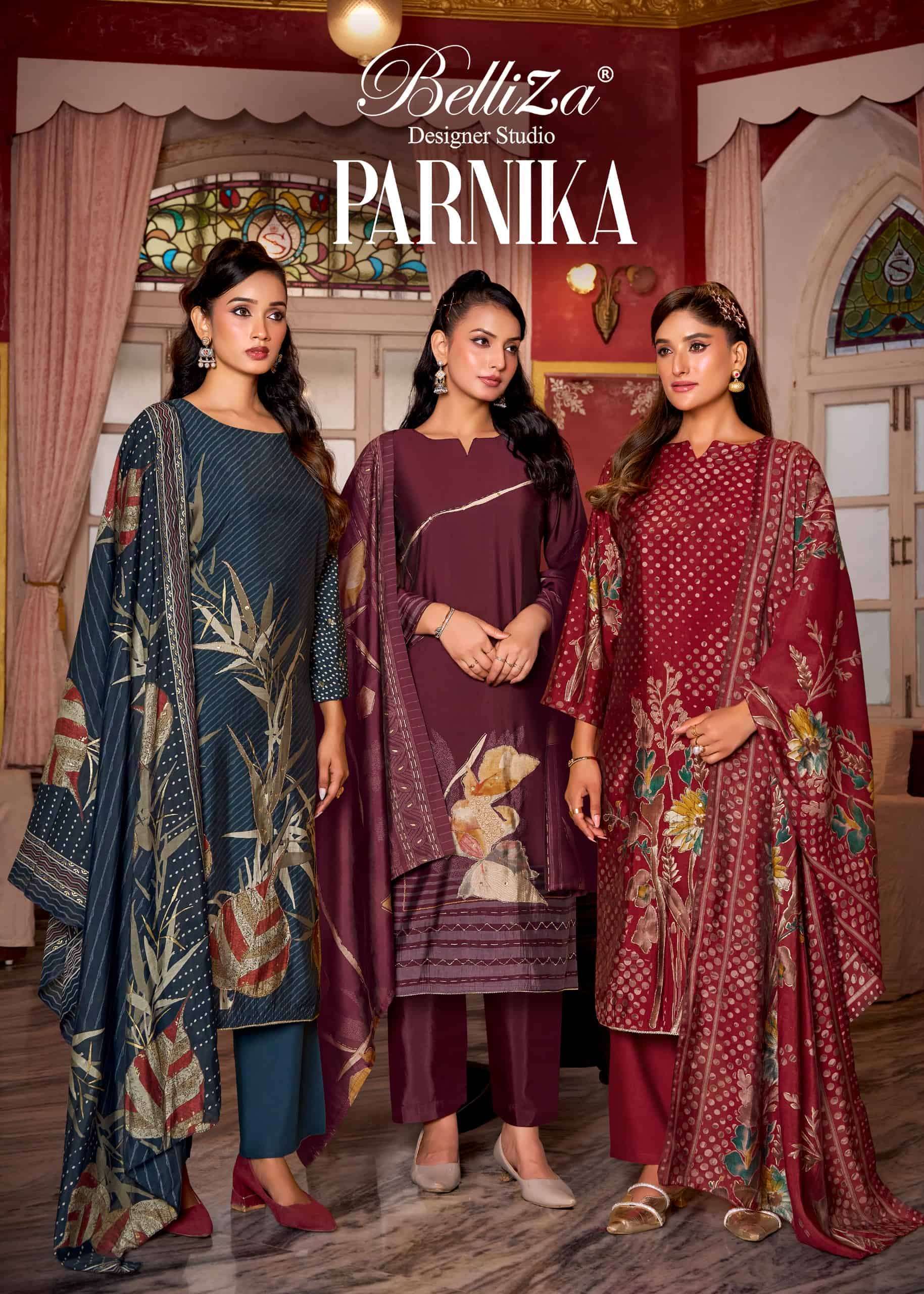 BELLIZA DESIGNER PARNIKA MODAL VISCOSE MUSLIN DESIGNER PRINTED SALWAR KAMEEZ DEALER IN INDIA 