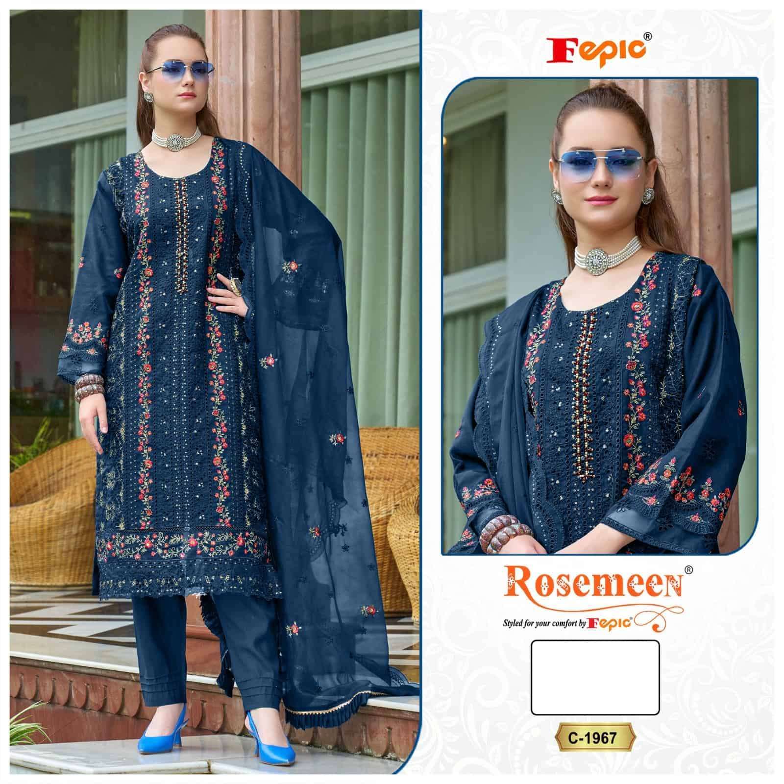 FEPIC C 1967 COLOURS ORGANZA WITH EMBRODERY WORK PARTY WEAR PAKISTANI SUIT SUPPLIER