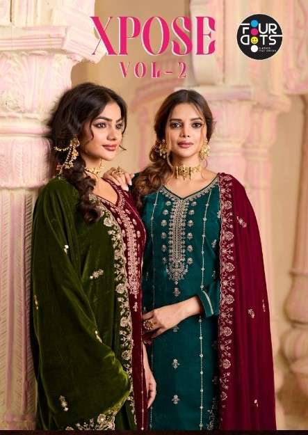 FOURDOTS XPOSE VOL-2 PREMIUM 9000 VELVET LADIES SUIT DEALER IN INDIA 