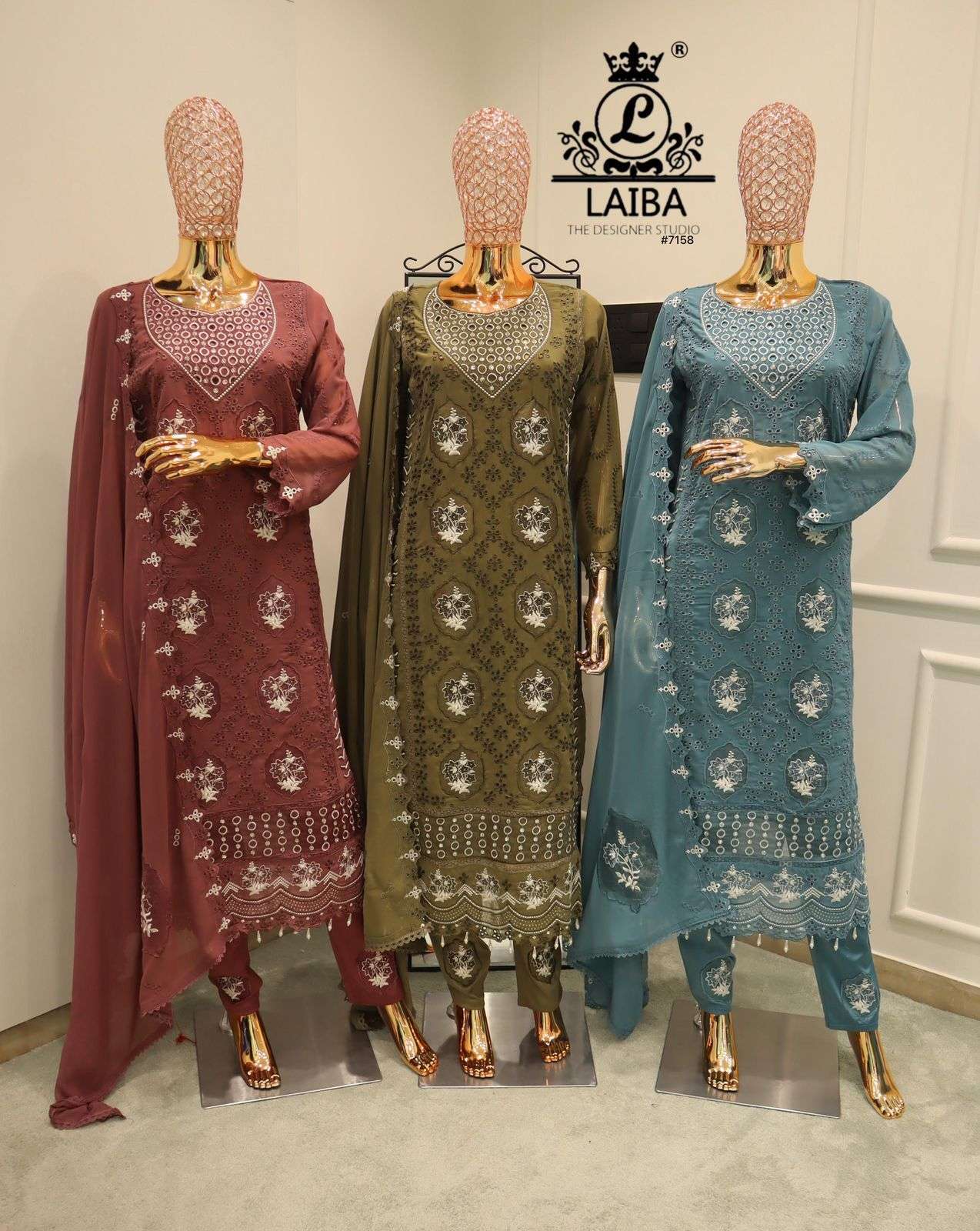 LAIBA DESIGNER 6189 PURE GEORGETTE PARTY WEAR READYMADE PAKISTANI SUIT WHOLESALER 