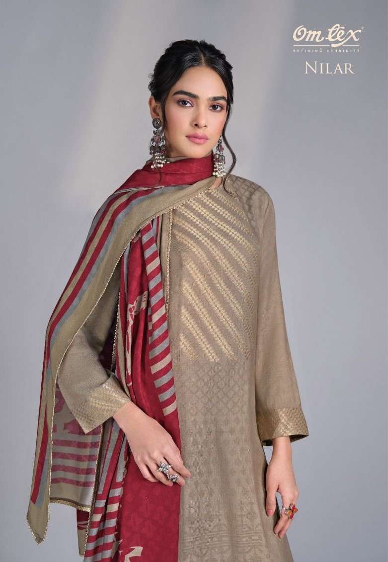 OMTEX NILAR PURE PASHMINA JACQUARD PARTYWEAR SALWAR KAMEEZ CATALOG SUPPLIER 