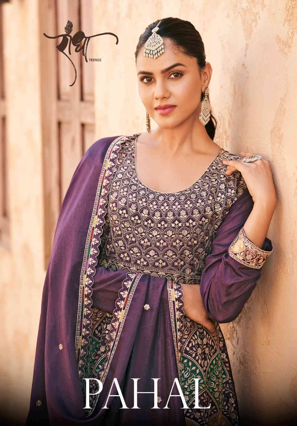 RADHA TRENDZ PAHAL PREMIUM CHINON PARTY WEAR READYMADE DRESS WHOLESALER