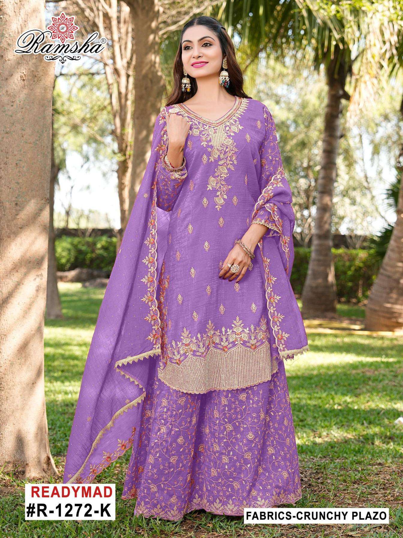 RAMSHA R 1272 NX L  FANCY SILK READYMADE PAKISTANI SUIT WHOLESALER