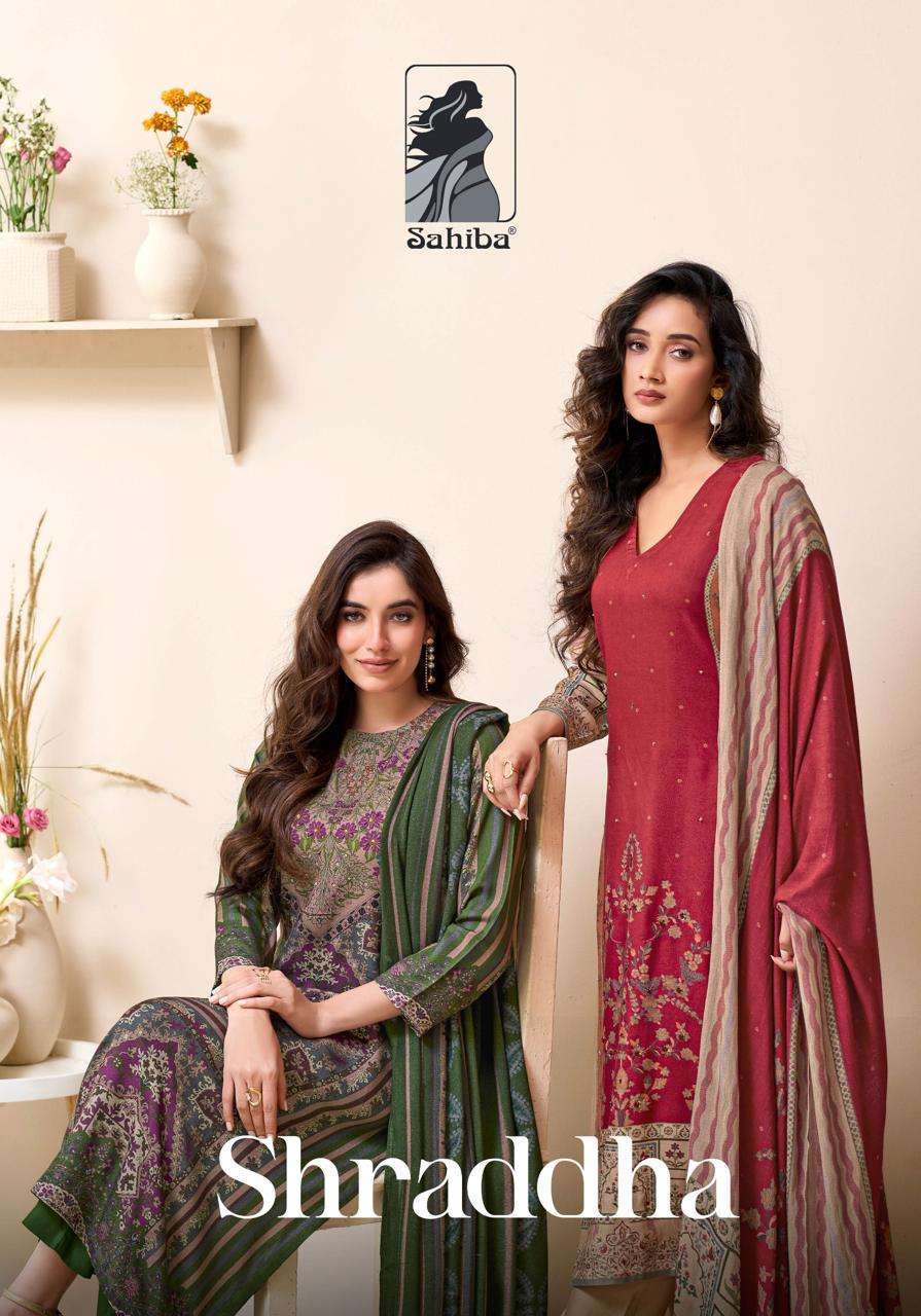 SAHIBA SHRADDHA PURE PASHMINA DIGITAL PRINTED STYLISH SALWAR KAMEEZ DEALER IN INDIA 