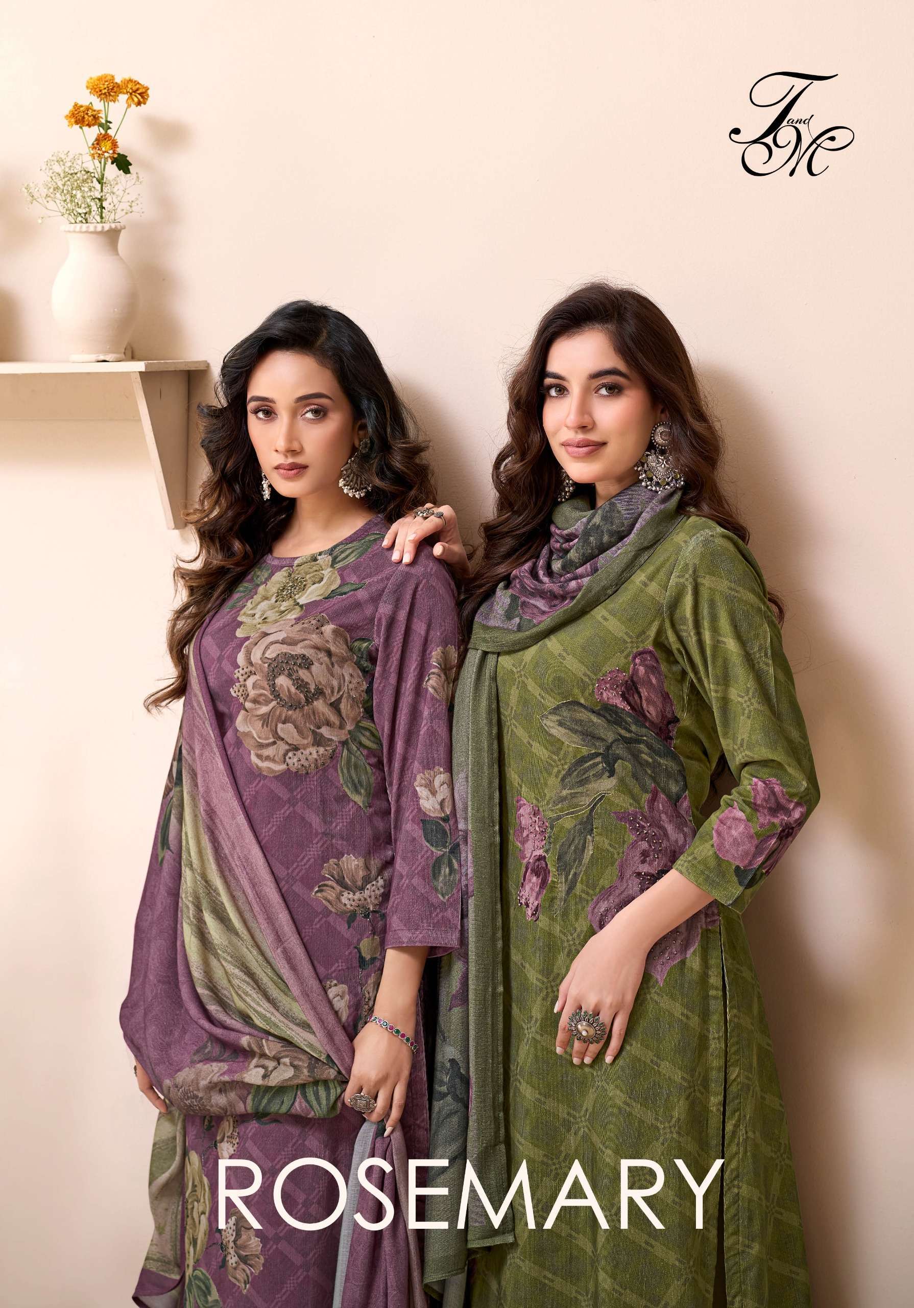 T AND M DESIGNER ROSEMARY DIGITAL PRINTED STYLISH WINTER LADIES SUIT CATALOG SUPPLIER 