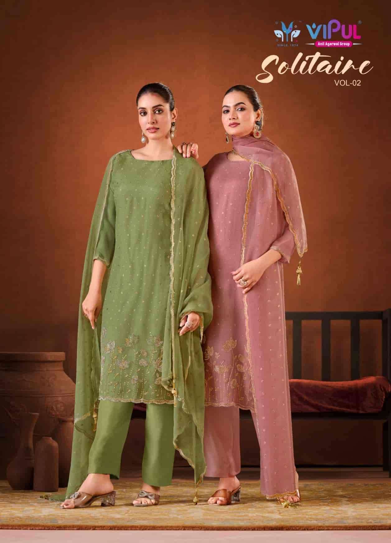 VIPUL FASHION SOLITAIRE VOL 2 FANYC CHIFFON HEAVY JARKAN SALWAR KAMEEZ CATALOG DEALER IN INDIA 