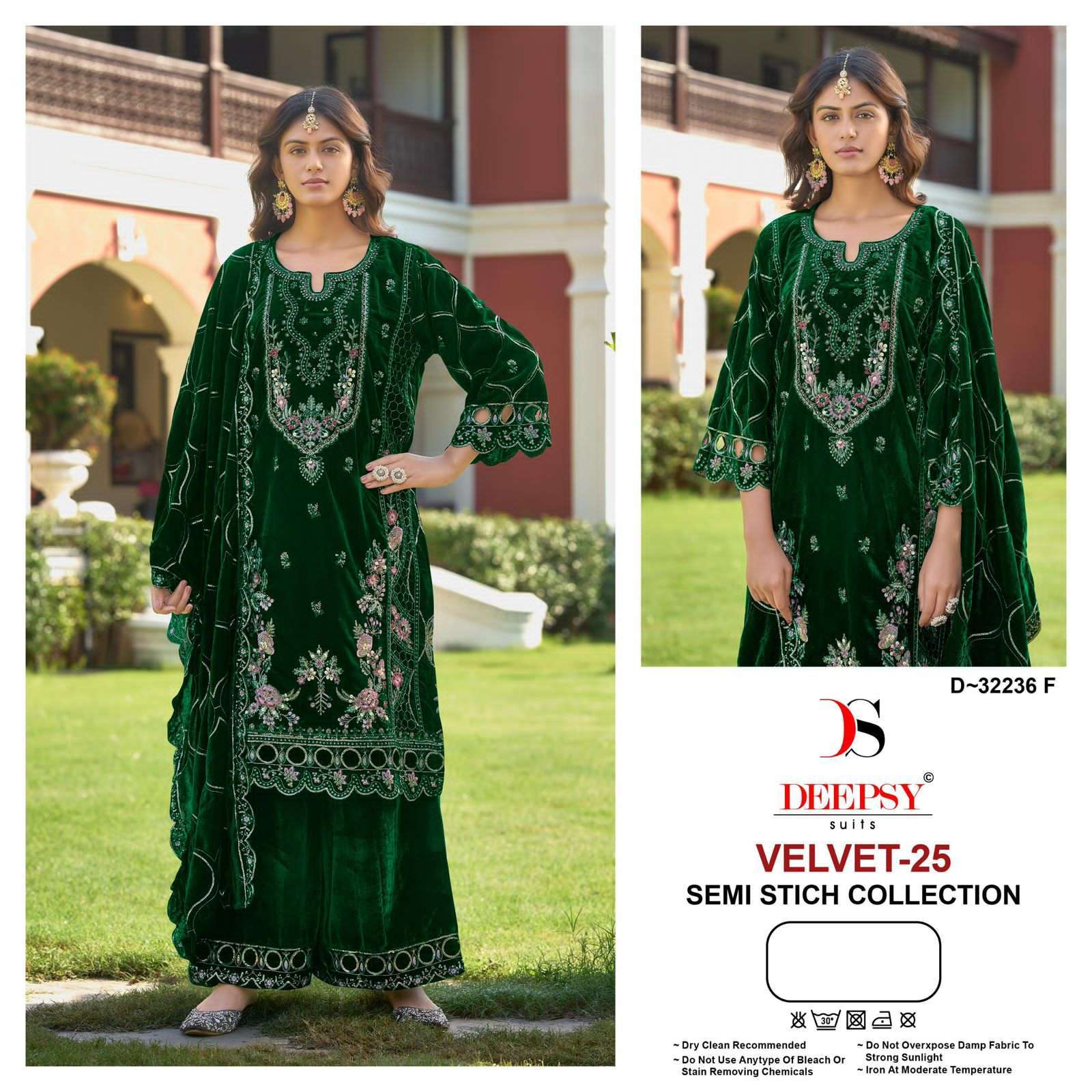 DEEPSY D 32236 COLOURS PURE VELVET WITH HEAVY EMBRODERY WORK PARTY WEAR VELVET SUIT SUPPLIER