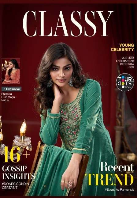 FOURDOTS CLASSY FANCY EMBRODERY WORK PREMIUM VELVET LADIES SUIT WHOLESALER 