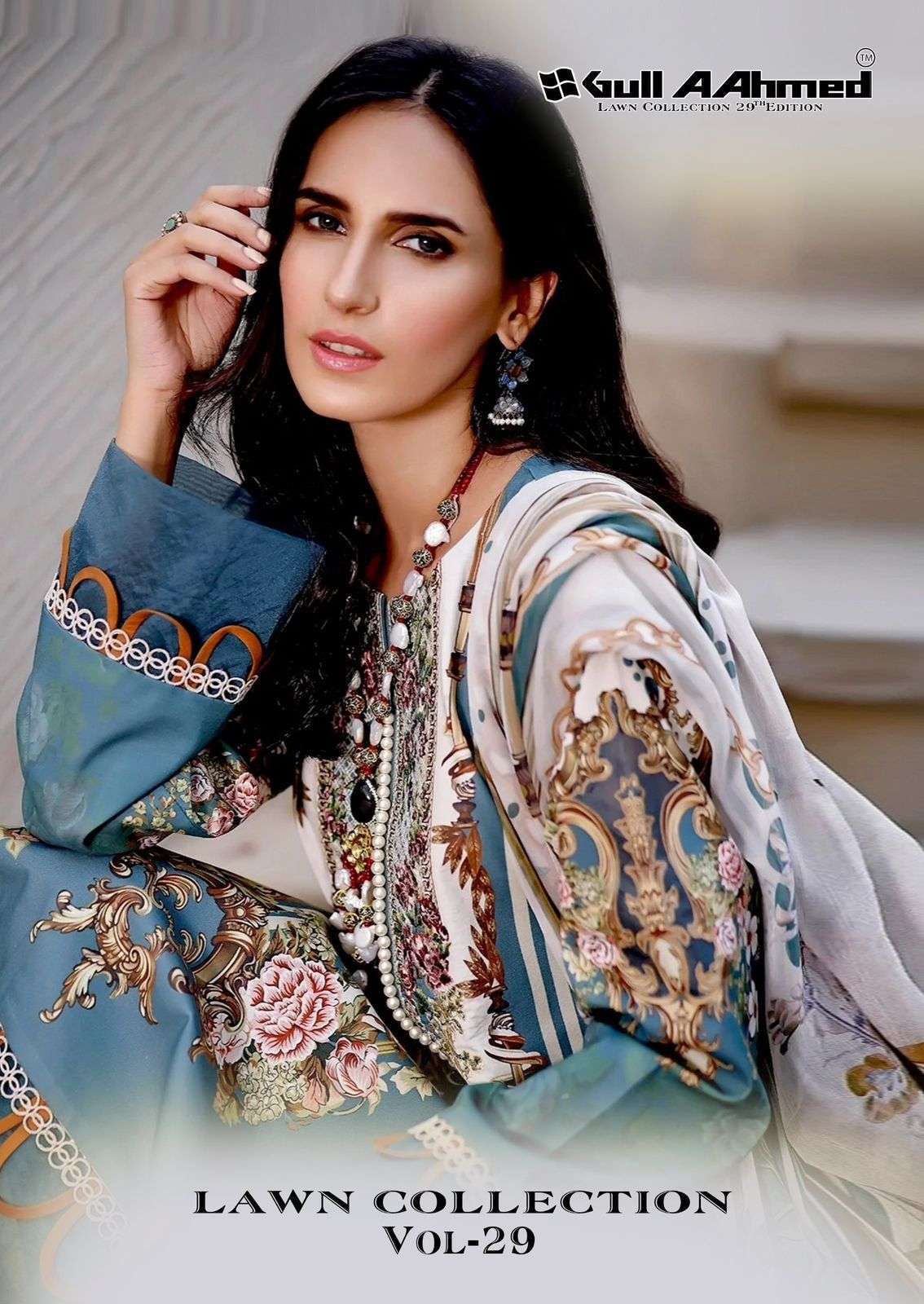 GULL AHMED LAWN COLLECTIO VOL 29  PURE LAWN COTTON DIGITAL PRINTED PAKISTANI DRESS MATERIAL SUPPLIER