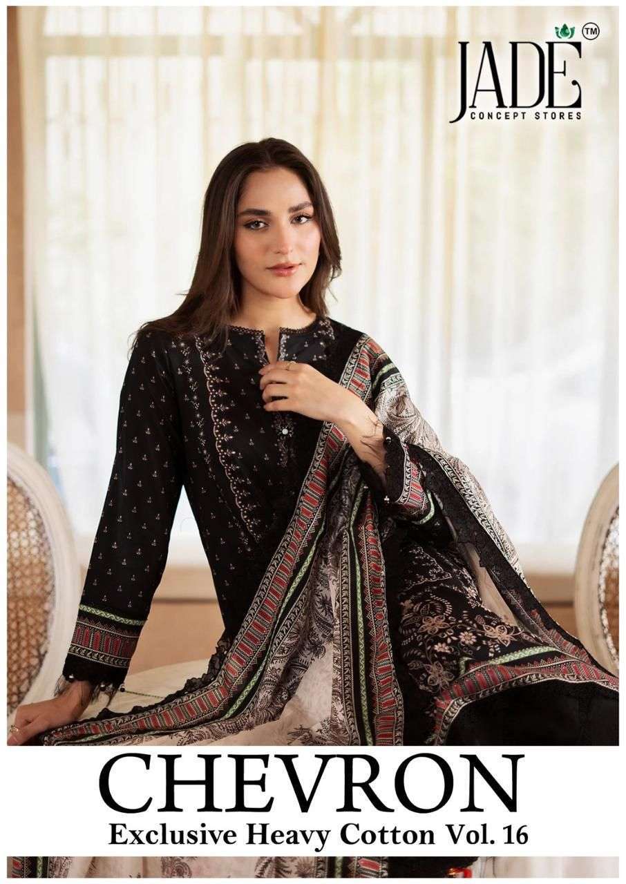 JADE CHEVRON VOL 16 LAWN COTTON PRINTED PAKISTANI DRESS MATERIAL SUPPLIER 