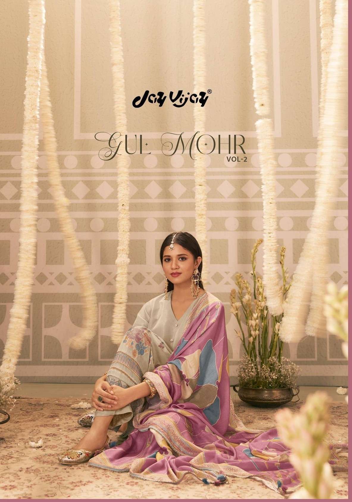 JAY VIJAY GULMOHR VOL-2 LINEN JACQUARD WITH FANCY EMBRODERY WORK SALWAR SUIT CATALOGUE SUPPLIER