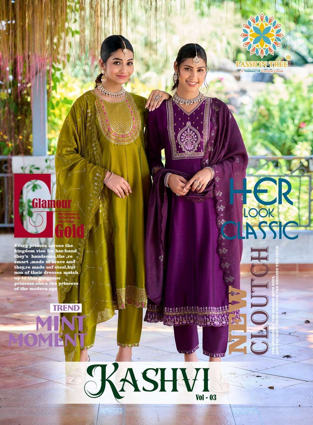 PASSION TREE KASHVI VOL 3 VICHITRA SILK DESIGNER THREE PCS READYMADE SET EXPORTER 