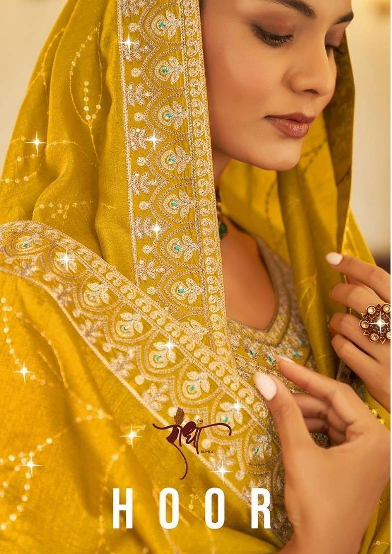 RADHA TRENDZ HOOR UNSTITCHED DESIGNER SILK SALWAR KAMEEZ CATALOG SUPPLIER 