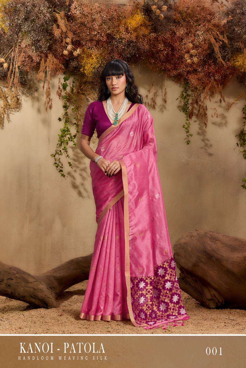 RAJTEX KANOI PATOLA HANDLOOM WEAVING FANCY SILK SAREE CATALOG BEST RATE  