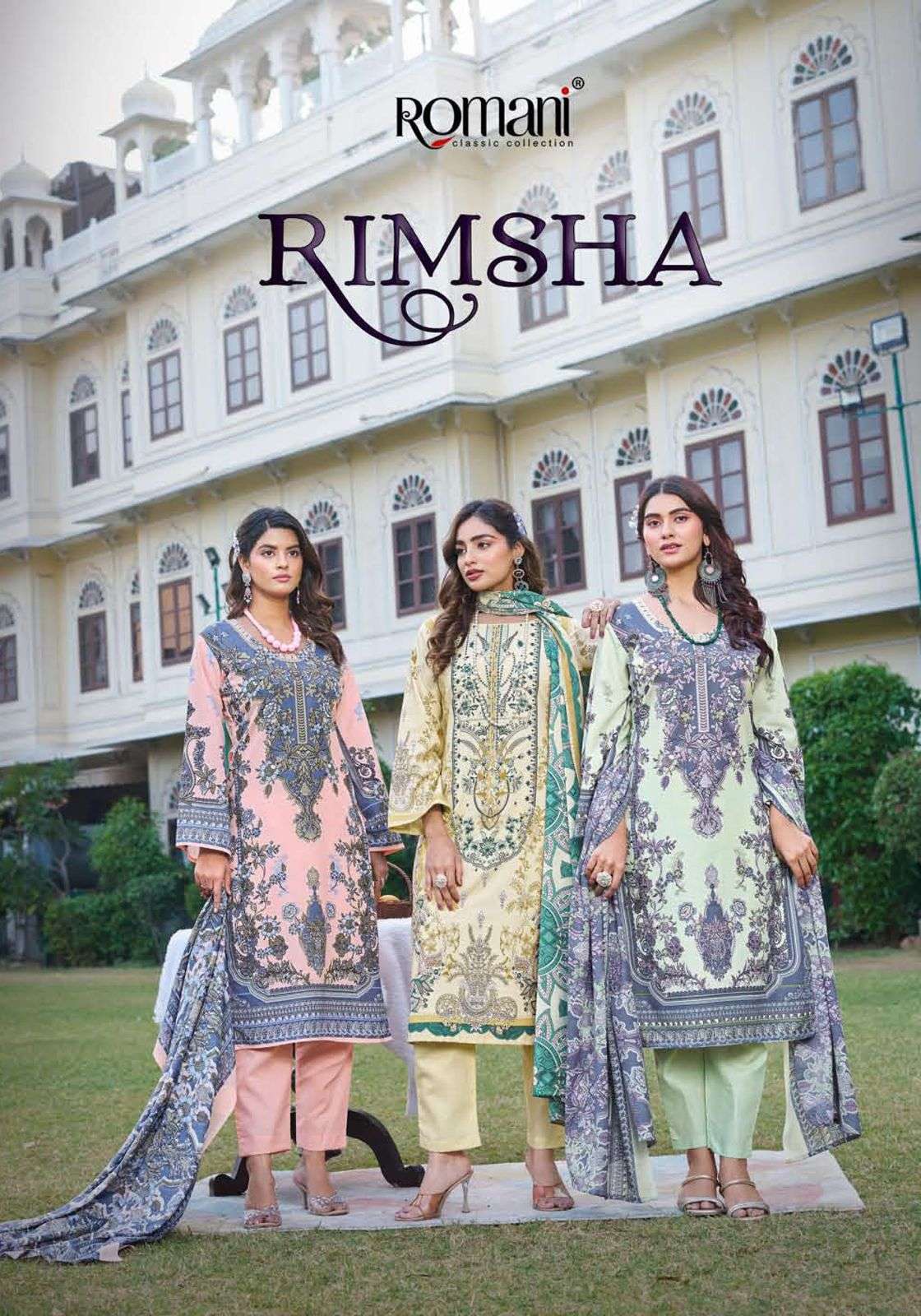 ROMANI RIMSHA SOFT COTTON EMBRODERYWORK DRESS MATERIAL ONLINE SUPPLIER 
