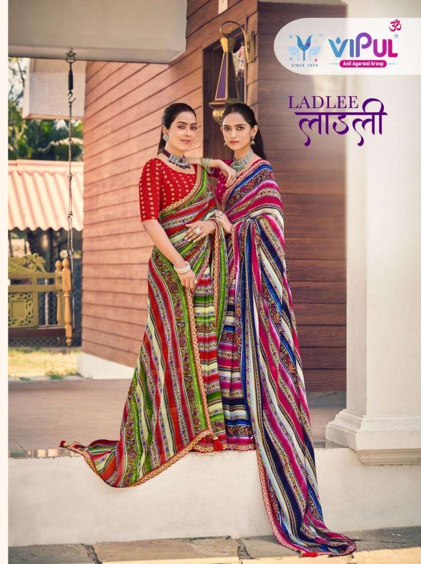 VIPUL FASHION LADLEE FANCY PRINTED CASUL WEAR SAREE COLLECTION SUPPLIER 