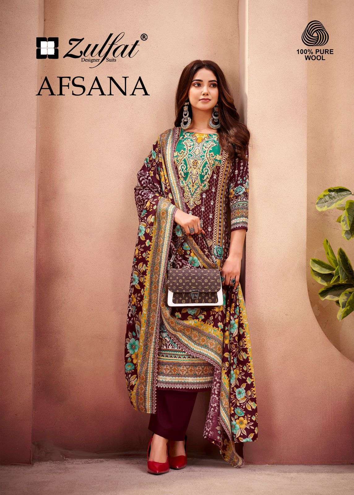 ZULFAT DESIGNER AFSANA PURE WOOL PASHMINA STYLISH SALWAR KAMEEZ DEALER IN INDIA 