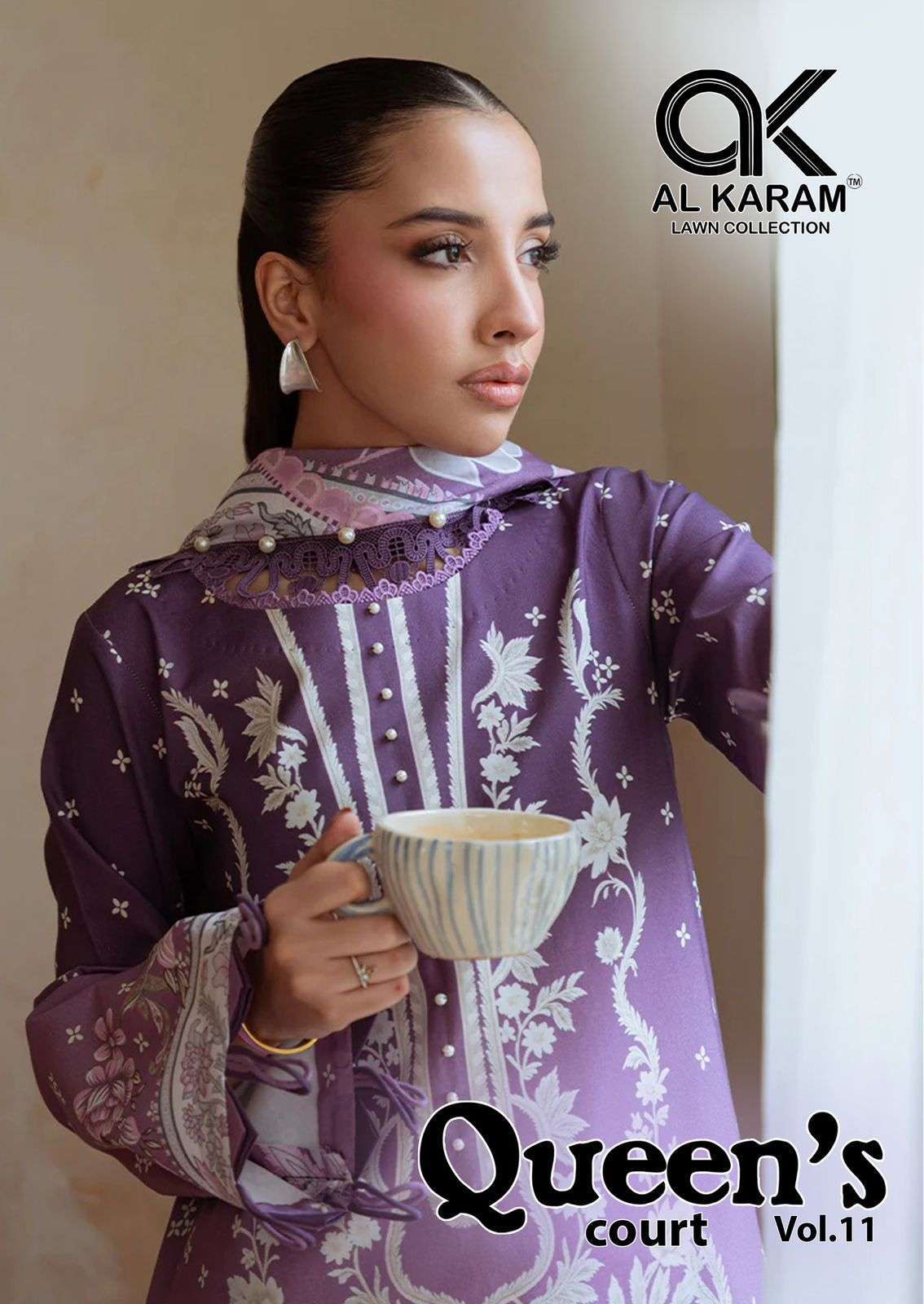 AL KARAM QUEENS  COURT VOL 11 CAMRIC COTTON PAKISTANI PRINTED SUIT WHOLESALER