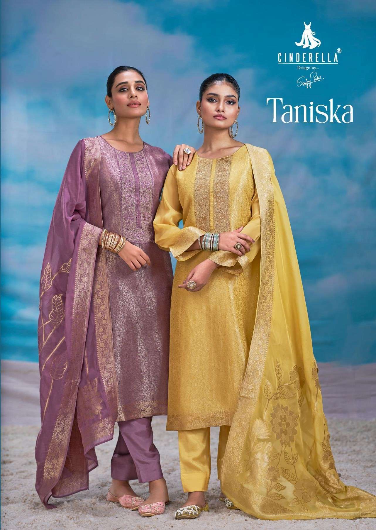 CINDERELLA TANISKA PURE ORGANZA JACQUARD DESIGNER SALWAR KAMEEZ EXPORTER 