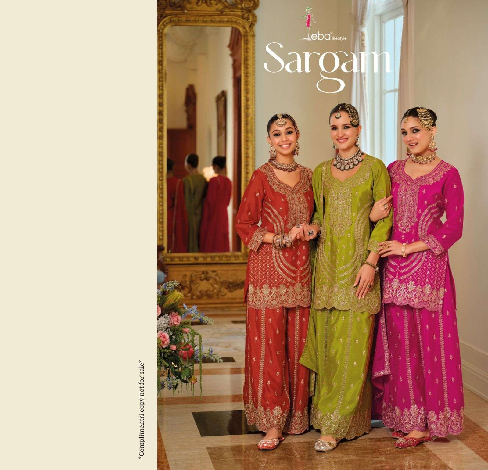 EBA LIFESTYLE SARGAM  HEAVY CHINON PARTY WEAR READYMADE SUIT SUPPLIER