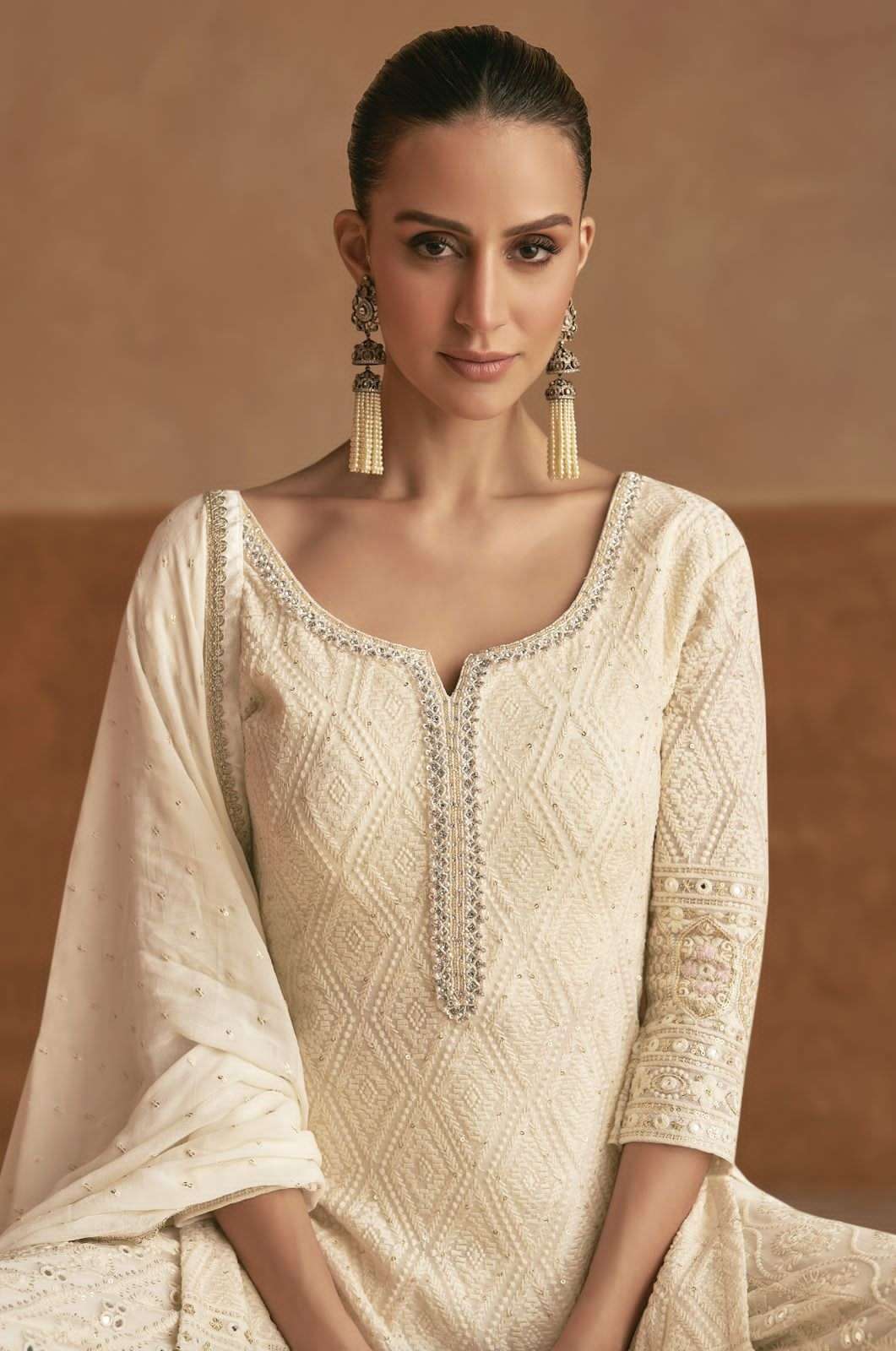 GULKAYRA MASTANI 7534 TO 7536 REAL GEORGETTE EMBRODERY WORK DESIGNER PALAZZO SUIT DEALER 