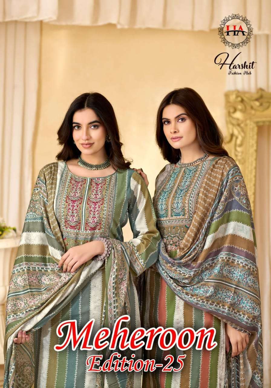HARSHIT FASHION MEHEROON EDITION 25 FANCY RAYON SALWER KAMEEZ SUIT COLLECTION WHOLESALER 