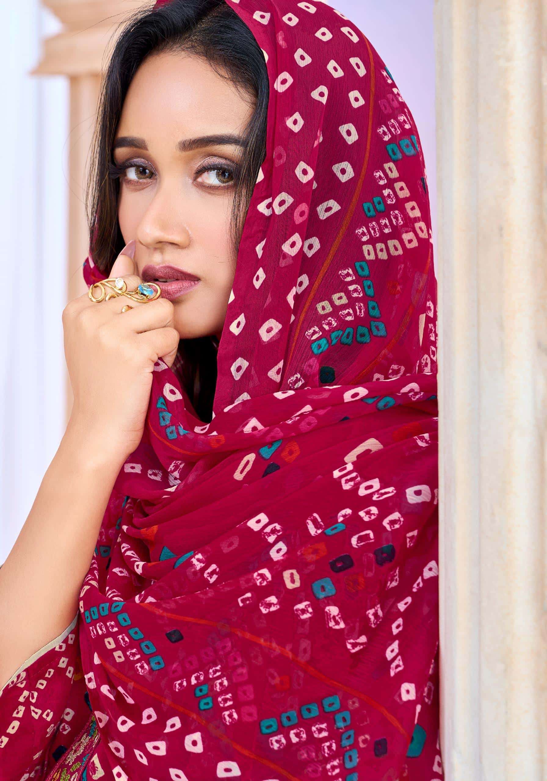 HARSHIT FASHION NAVRANG BANDHANI PRINTED JAM COTTON SALWAR KAMEEZ  SUPPLIR 