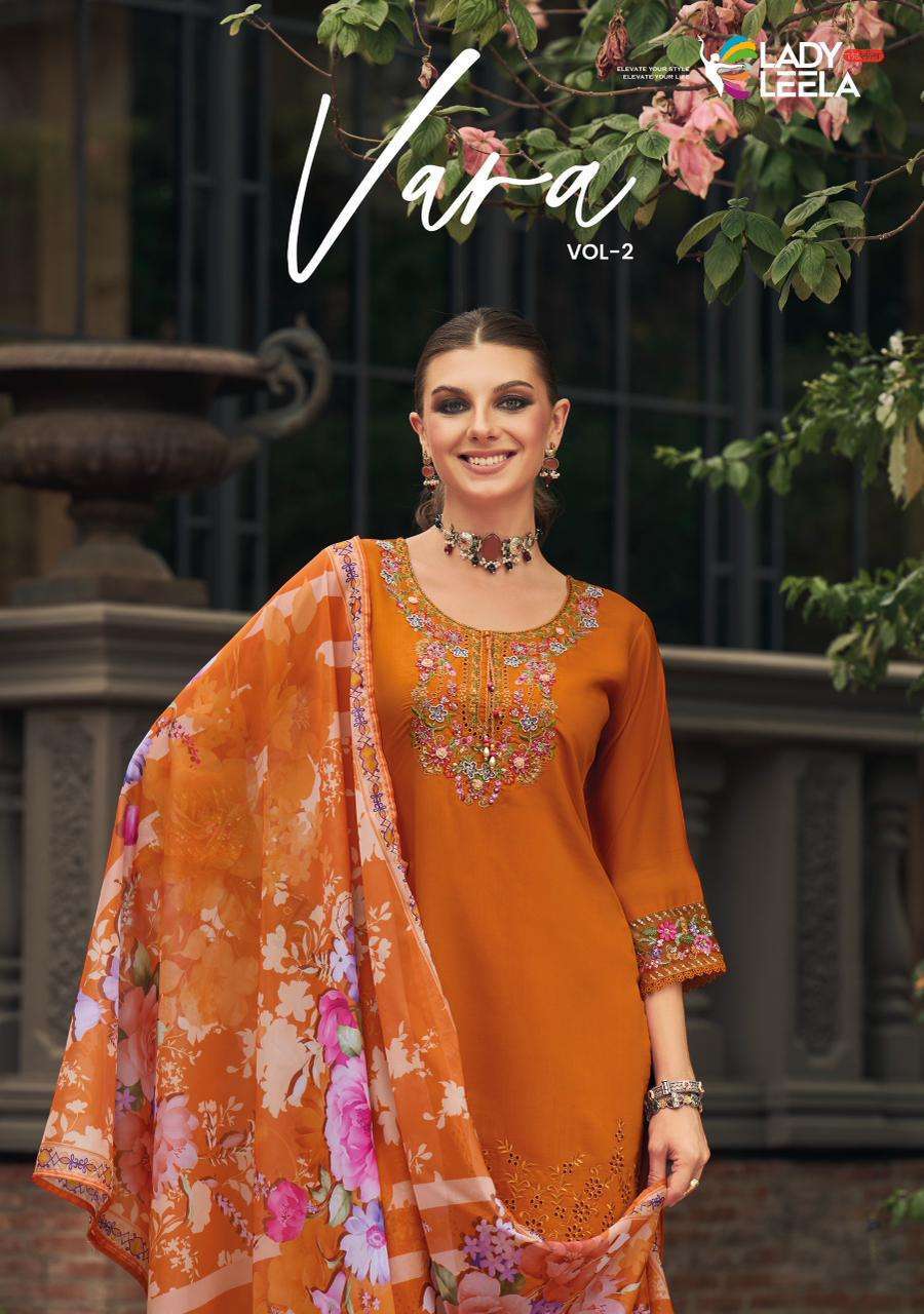 LADY LEELA VARA VOL-2 FANCY KURTI WITH BOTTOM AND DUPATTA SUPPLIER 