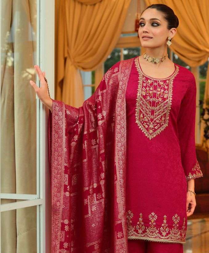 LILY AND LALI NATALIE CHINON SILK DESIGNER EMBRODERY WORK THREE PCS READYMADE SET SUPPLIER 