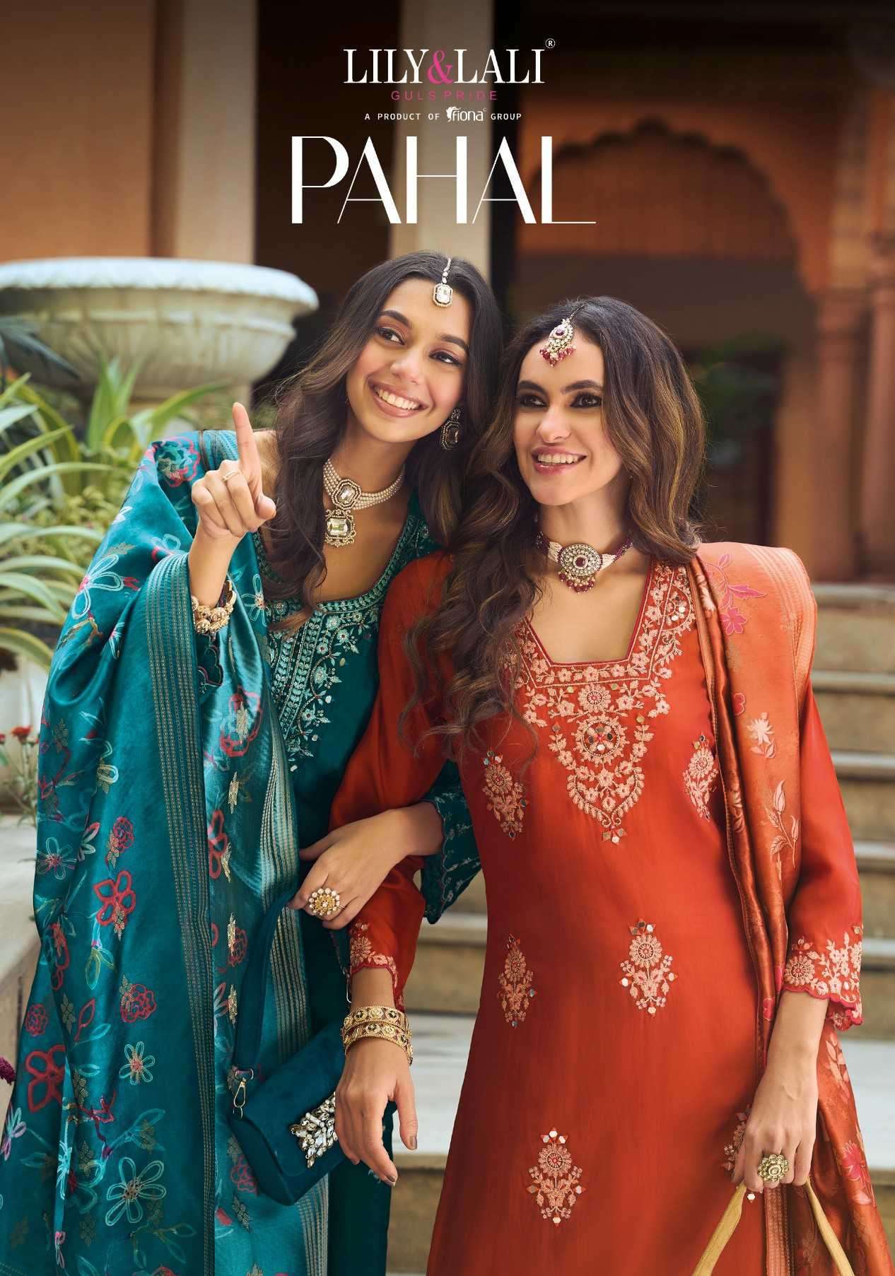 LILY AND LALI PAHAL VISCOSE SILK DESIGNER EMBRODERY WORK KURTI WITH BOTTOM AND DUPPTA COLLECTION SUPPLIER 