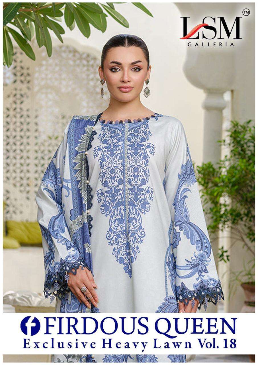 LSM GALLERIA FIRDOUS QUEEN VOL-18  LAWN PRINTED PAKISTANI DRESS MATERIAL SUPPLIER 