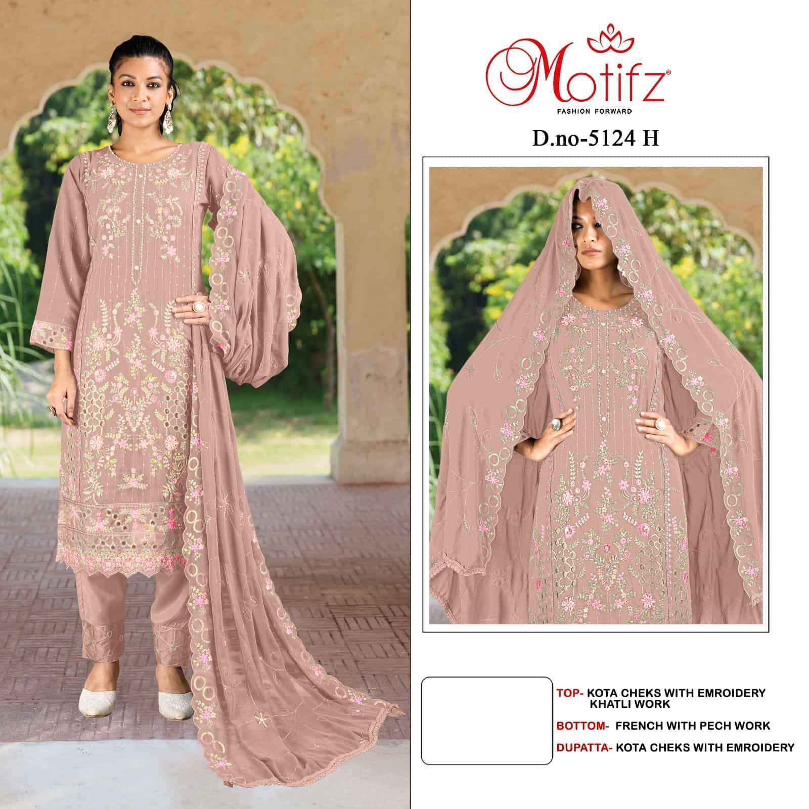 MOTIFZ D 5124 COLOURS VOL-2 COLOURS DESIGNER EMBRODERY WORK STYLISH PAKISTANI SUIT WHOLESALE RATE
