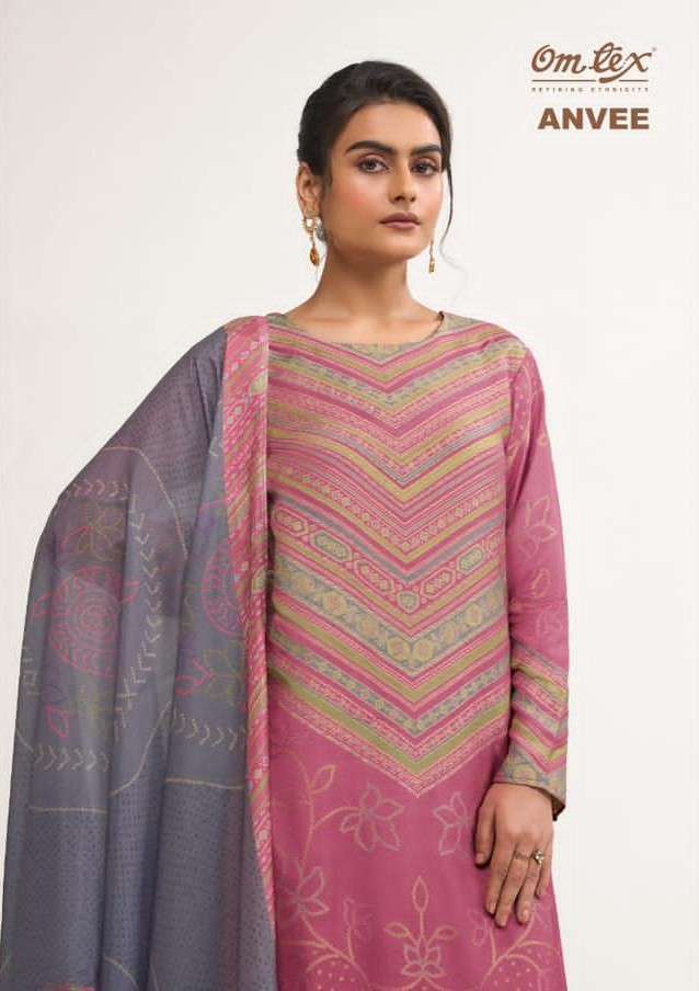 OMTEX ANVEE FANCY MUSLIN JACQUARD DESIGNER LADIES SUIT WHOLESALE RATE 