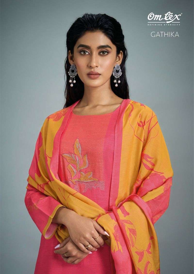 OMTEX GATHIKA COTTON DIGITAL PRINTED UNSTITCHED SALWAR KAMEEZ WHOLESALER