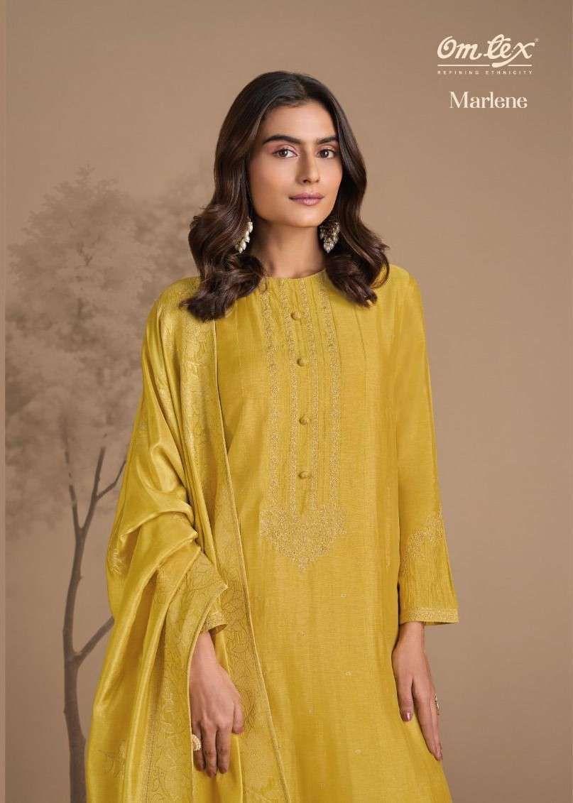 OMTEX MARLENE RUBINA SILK DESIGNER EMBRODERY WORK SALWAR KAMEEZ CATALOG EXPORTER 