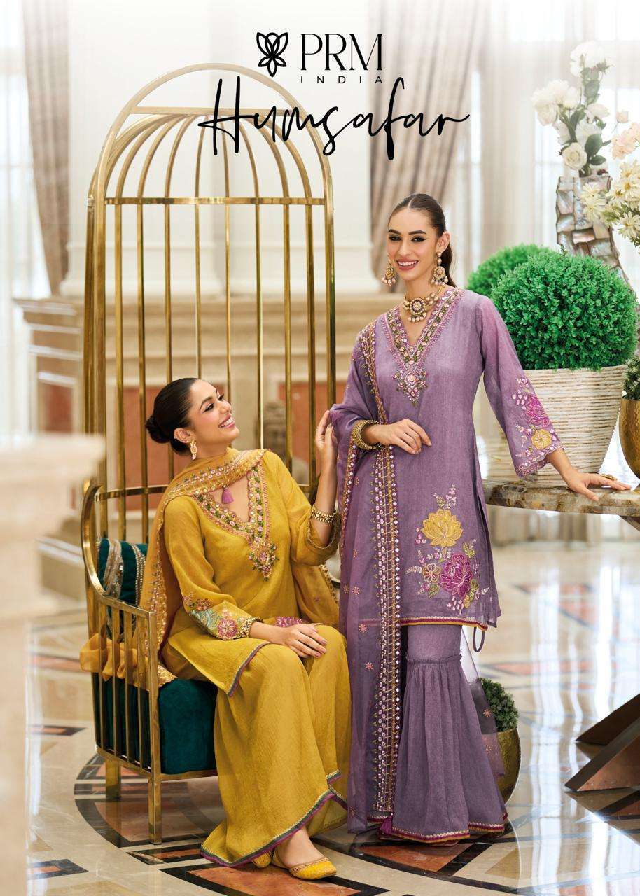 PRM INDIA HAMSAFAR  DESIGNER EMBRODERY WORK THREE PCS COMBO SET WHOLESALER 