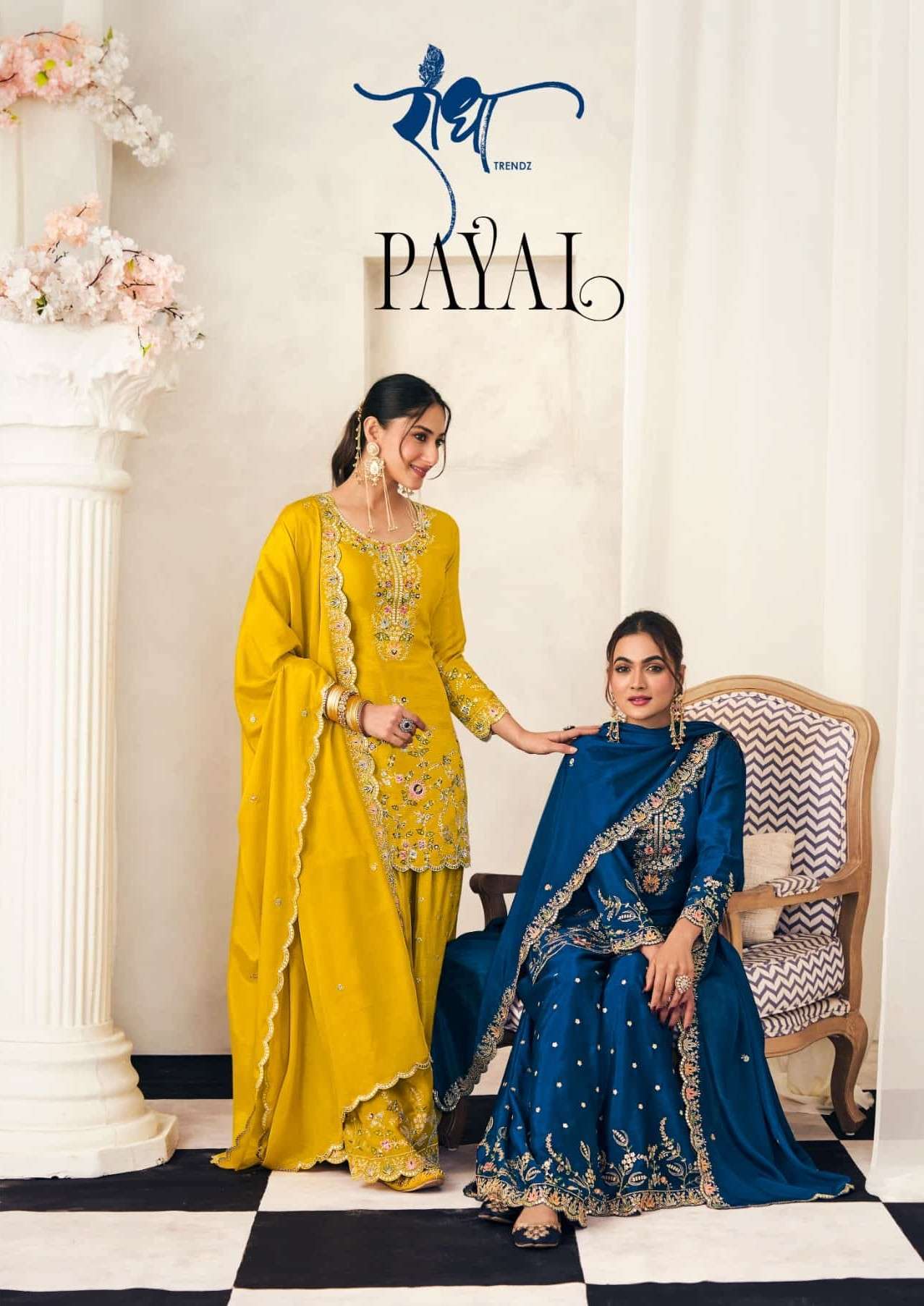 RADHA TRENDZ PAYAL PREMIUM CHINON PARTY WEAR READYMADE DRESS WHOLESALER