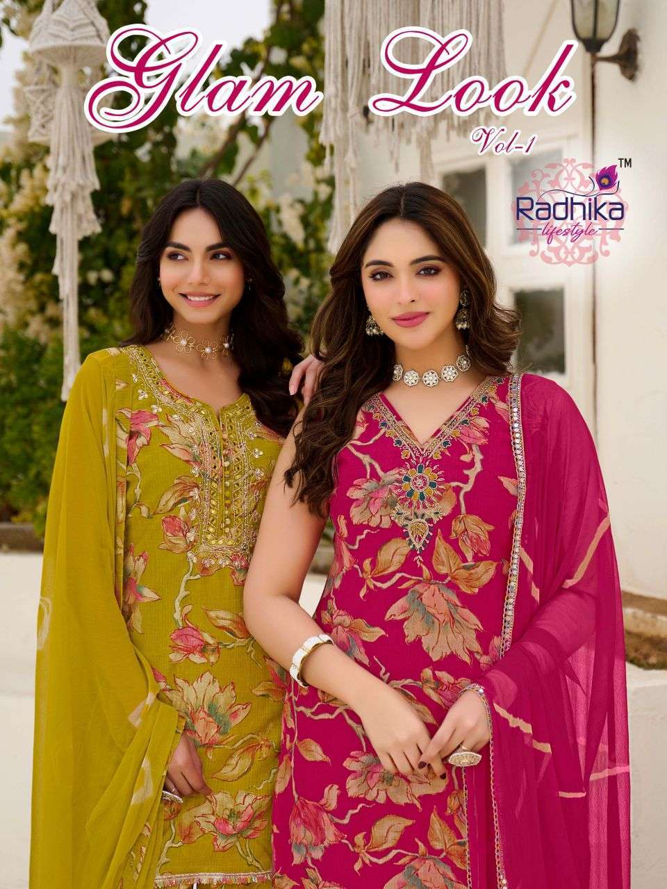 RADHIKA LIFESTYLE GLAM LOOK VOL-1 FANCY SILK DESIGNER THREE PCS READYMADE SET DEALER 