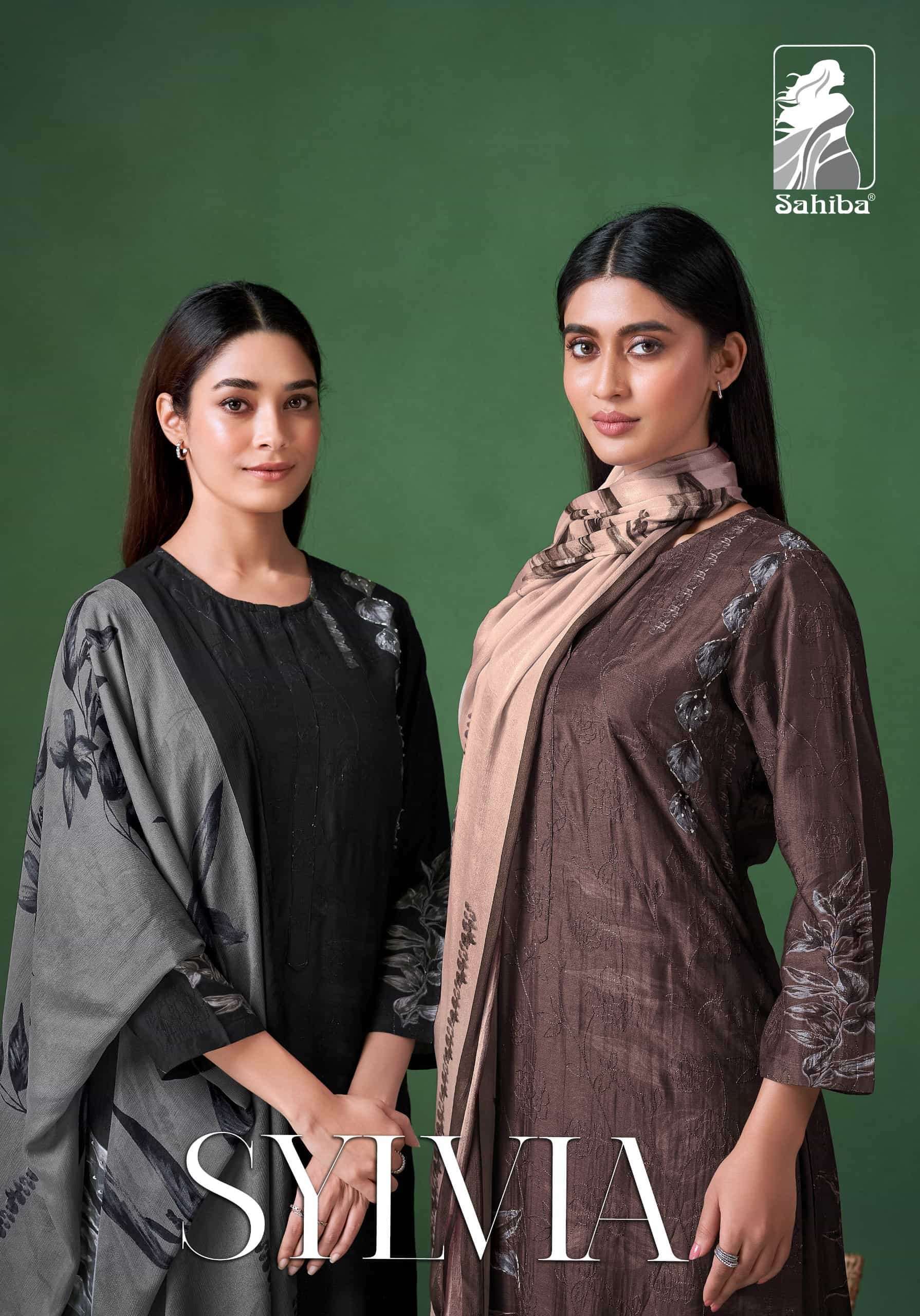SAHIBA SYLVIA PUREMUSLIN SILK DIGITAL PRINTED FANCY SALWAR KAMEEZ DEALER 