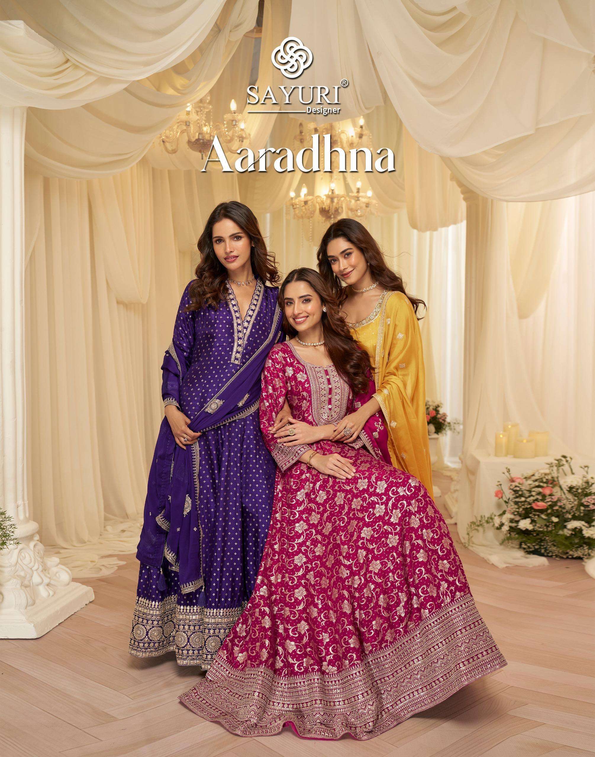 SAYURI DESIGNER AARADHNA 10238 To 10240 VISCOSE JACQUARD DESIGNER GOWN CATALOG SUPPLIER 