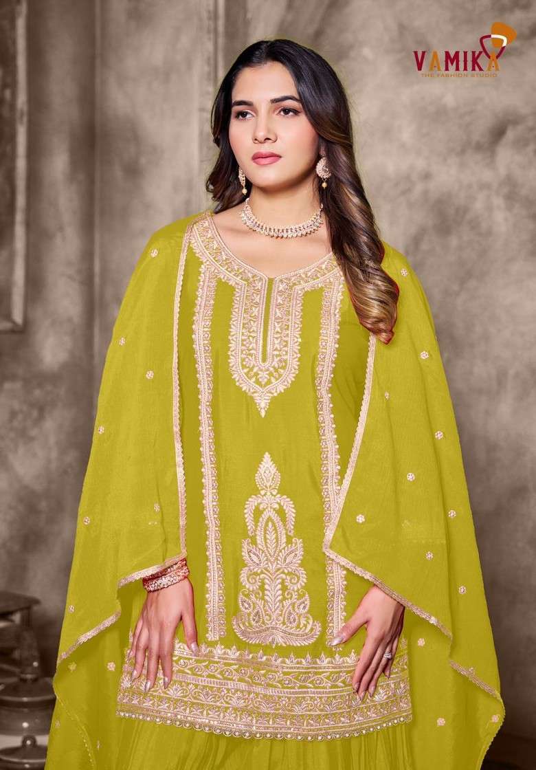 VAMIKA AASHMIA VOL-2 CHINON DESIGNER READYMADE PALAZZO SUIT EXPORTR 