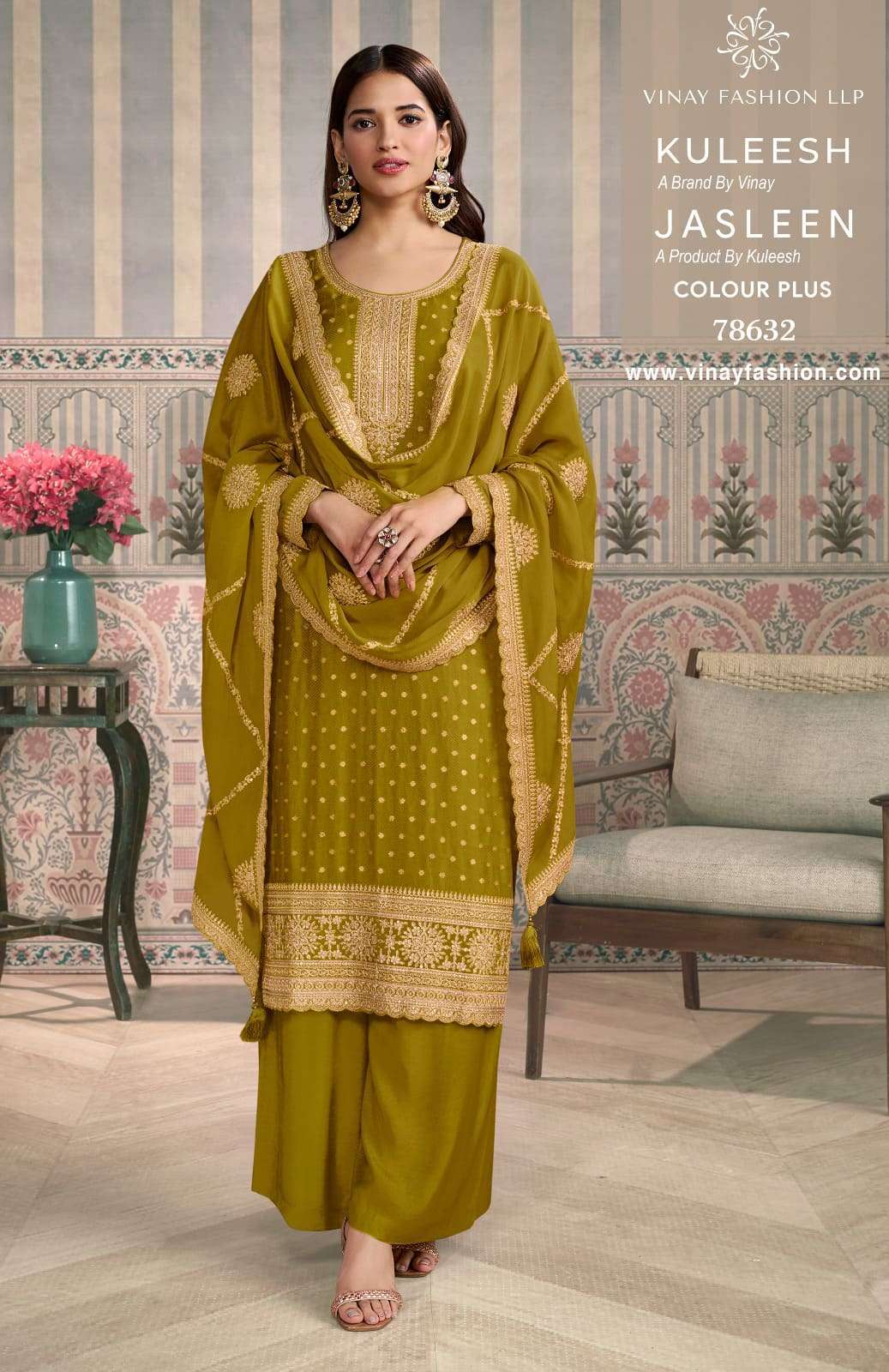 VINAY FASHION KULEESH JASLEEN COLOURS PREMIUM SILK FESTIVEL WEAR LADIES SUIT WHOLESALER
