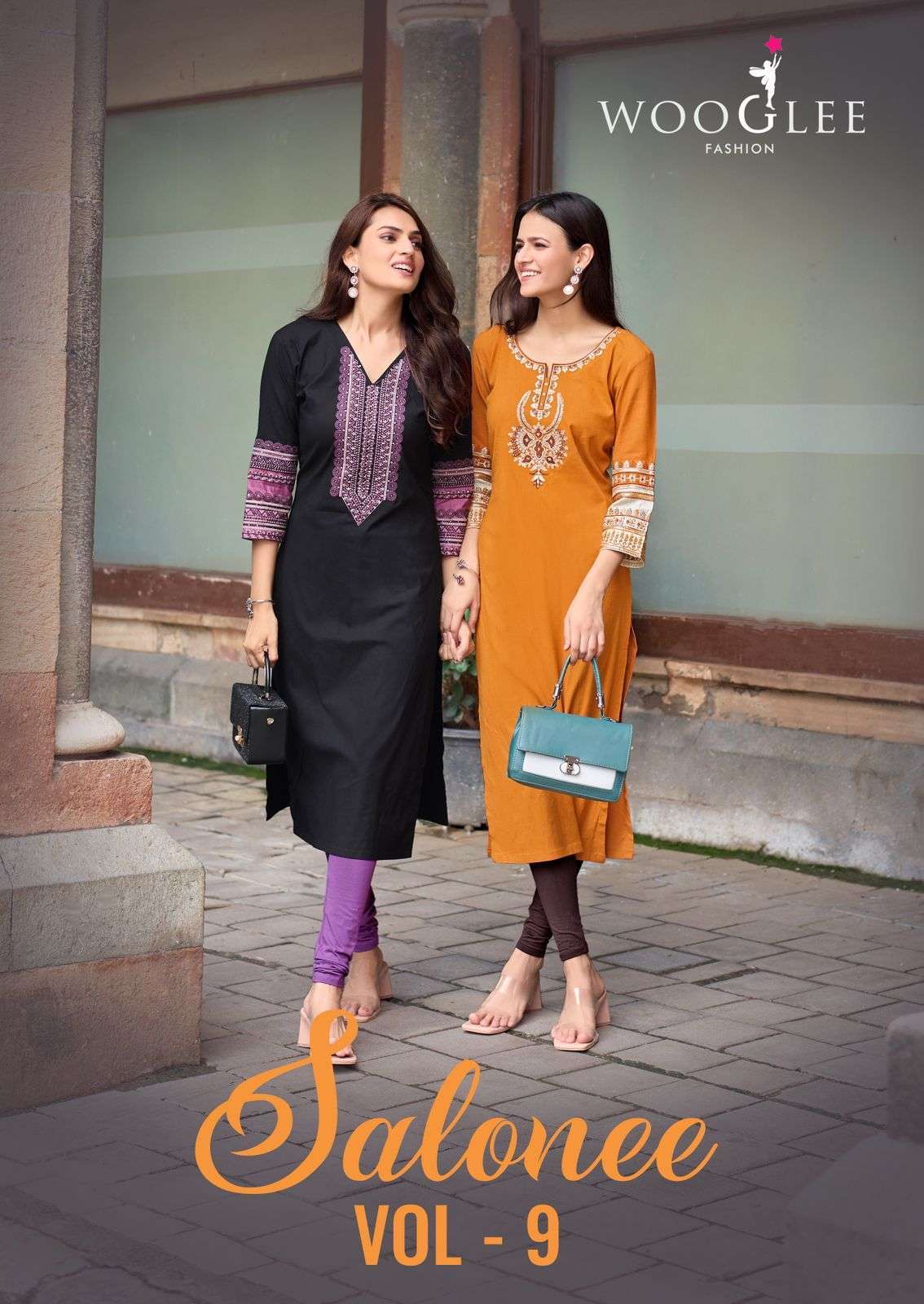 WOOGLEE SALONEE VOL-9 RAYON EMBRODERY WORK KURTI MANUFACTURER IN SURAT