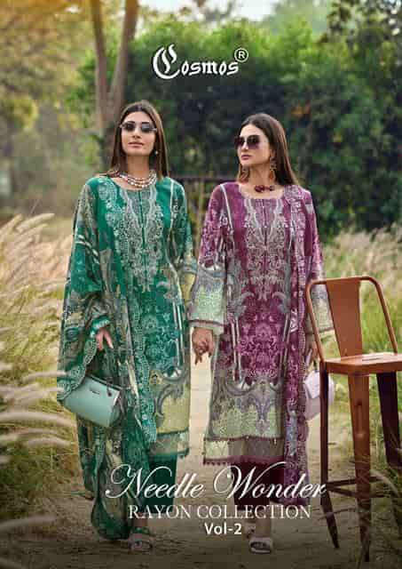 COSMOS FASHION NEEDLE WONDER  RAYON VOL-2 DESIGNER EMBRODERY WORK PAKISTANI SUIT BEST RATE 