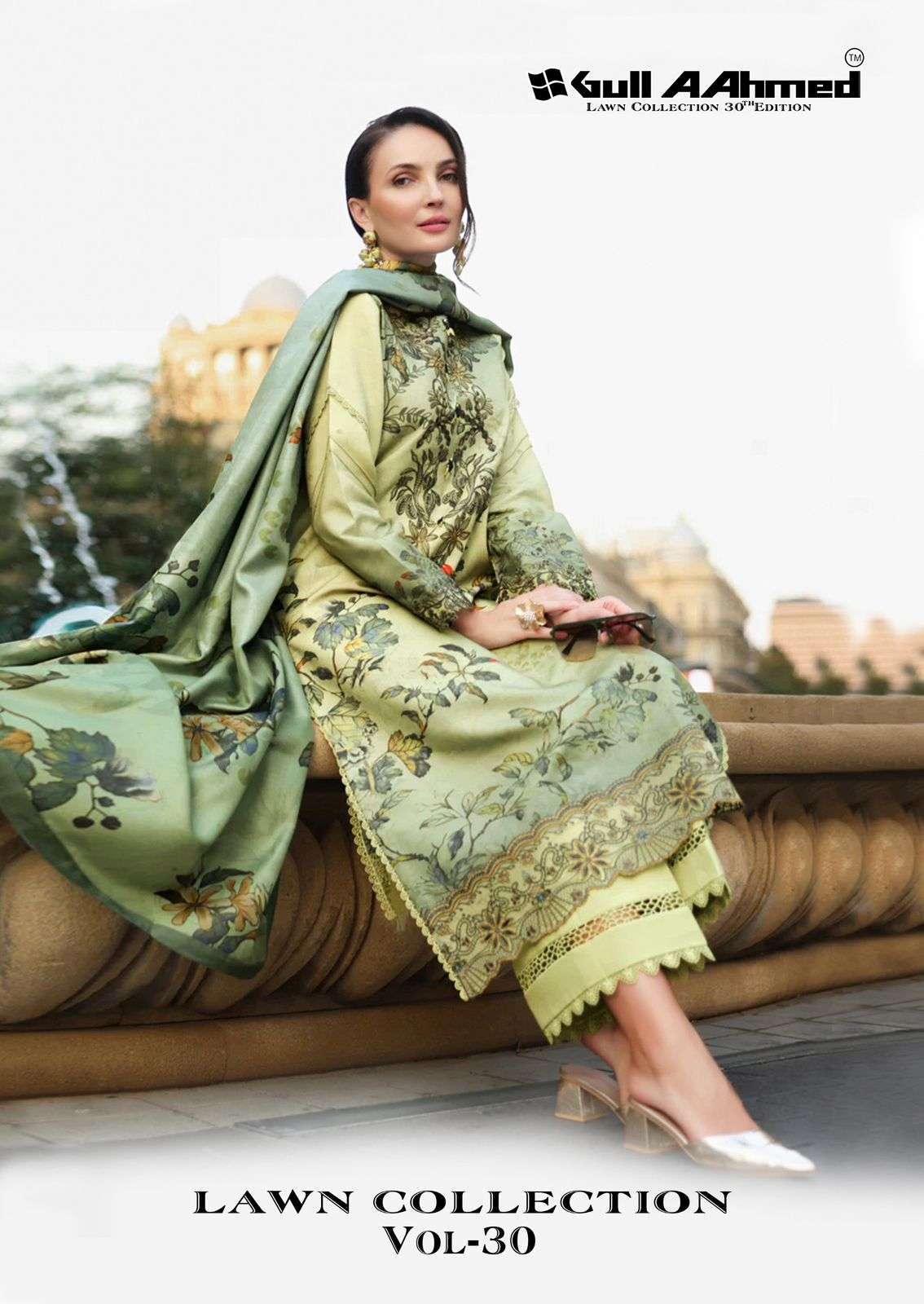 GULL AAHMED LAWN COLLECTIO VOL 30  PURE LAWN COTTON DIGITAL PRINTED PAKISTANI DRESS MATERIAL SUPPLIER