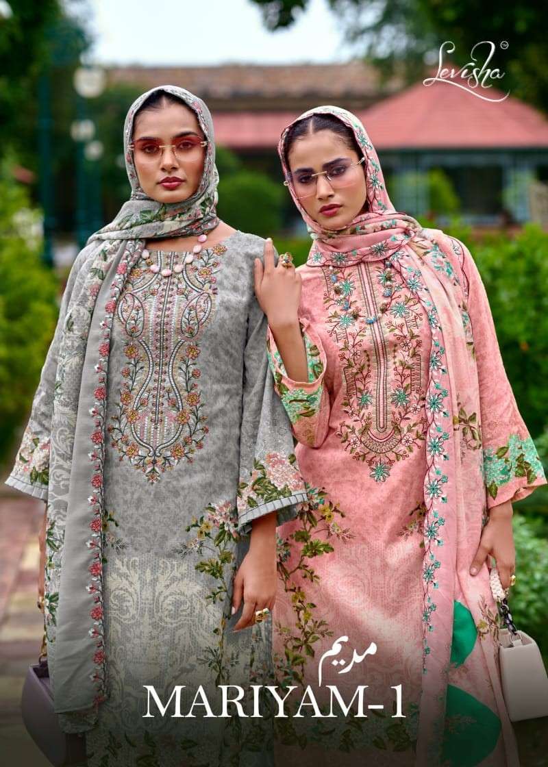 LEVISHA MARIYAM  CAMRIC COTTON DIGITAL PRINT WITH EMBRODERY WORK SALWAR SUIT WHOLESALER