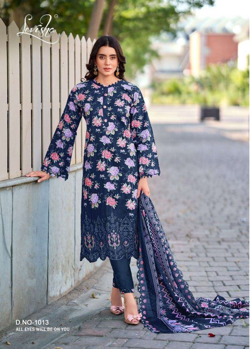LEVISHA NAWAZISH CAMRIC COTTON DIGITAL PRINT WITH EMBRODERY WORK SALWAR SUIT WHOLESALER