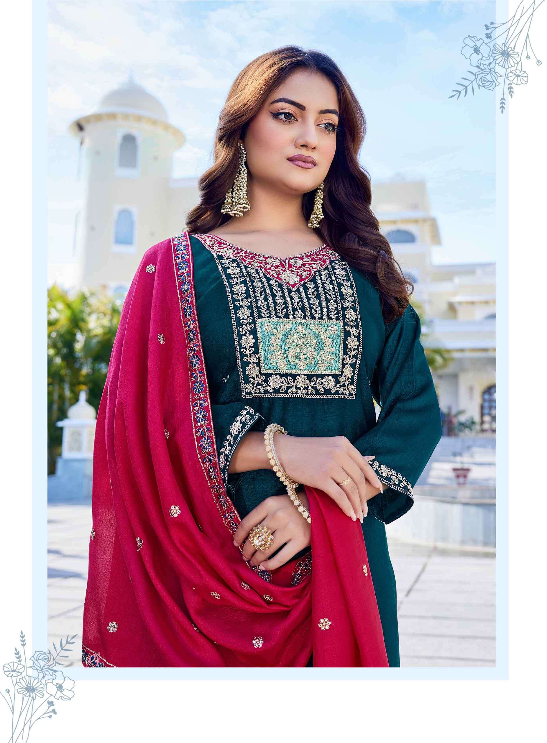 RADHIKA LIFESTYLE RANGAT VOL-6 DESIGNER THREE PCS READYMADE  SET CATALOG EXPORTER 