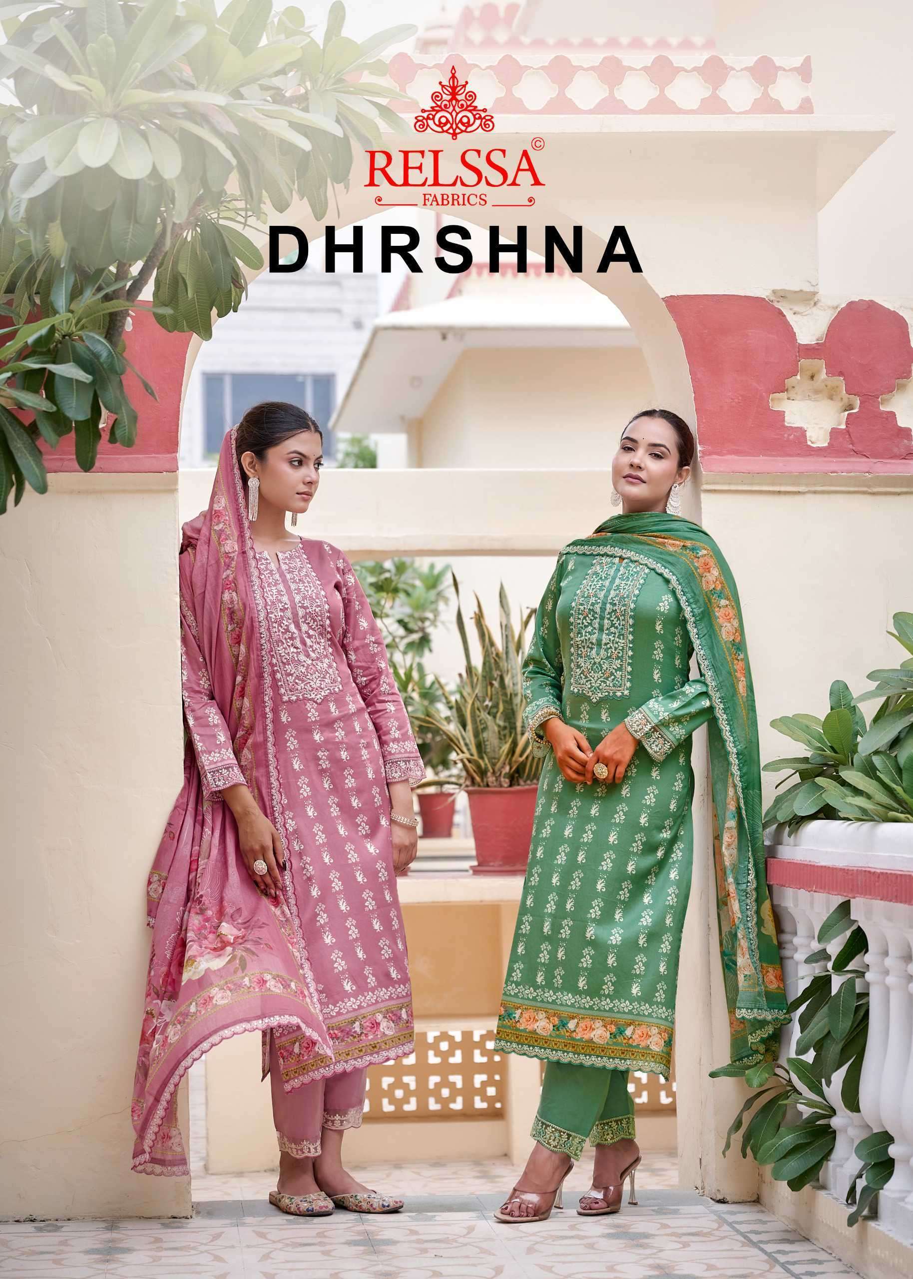 RELSAA FABRICS DHRSHNA COTTON PRINTED EMBRODERY WORK SALWAR KAMEEZ DEALER