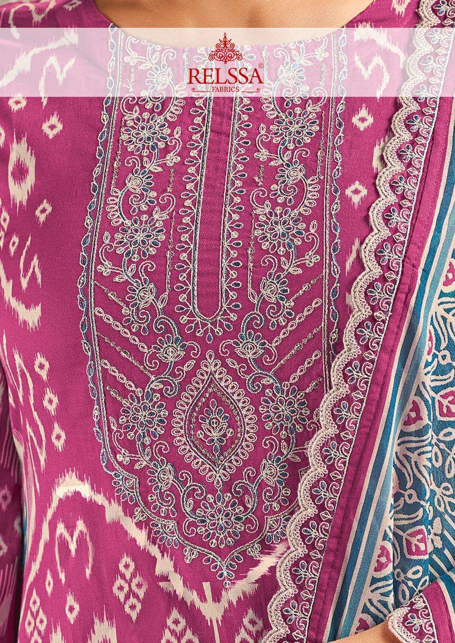 RELSSA IKKAT 101-104 COLOURS DESIGNER GIZA SATIN SALWAR KAMEEZ CATALOG SUPPLIER 